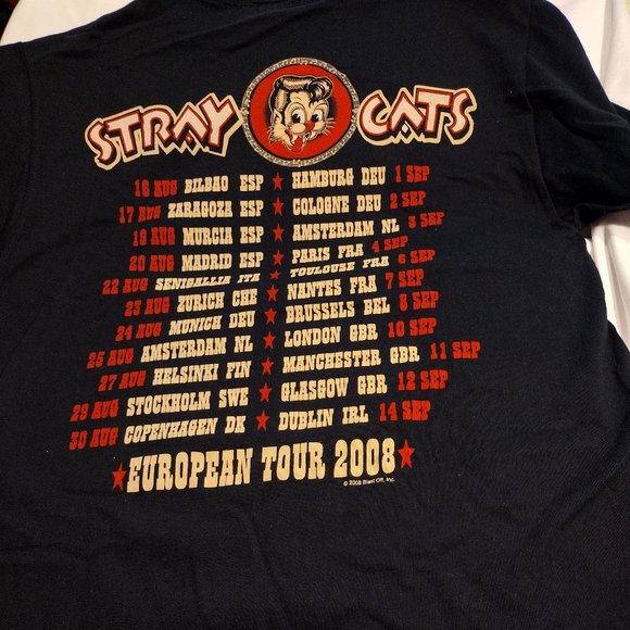 ✨ Stray Cats European Tour 2008 T-Shirt - Picture 2 of 6